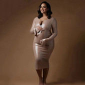 Beebi dušikleit pikkade varrukatega, litritega rasedate fotosessioonide kleit seljataga raseduskleit