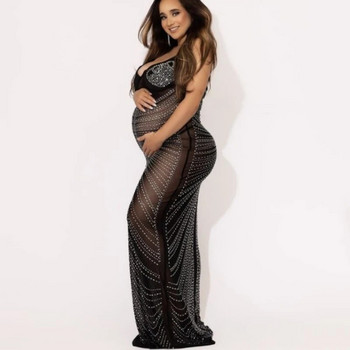 Σέξι κρύσταλλο φόρεμα φωτογραφίας εγκυμοσύνης Stretchy κοκαλιάρικο φόρεμα φωτογράφησης εγκύου