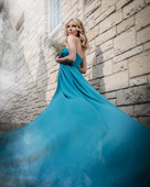 Chiffon Long Train Photography Maternity Props Στολή με σχισμή εμπρός ελαστικό έξω από τους ώμους Φωτογράφηση εγκυμοσύνης Μακρύ φόρεμα