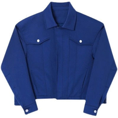 IEFB Muška odjeća Ružičasto plava jakna 2023. Novi široki kratki kaput s dugim rukavima na revere Jesen Zima Prevelika radna odjeća 9D074