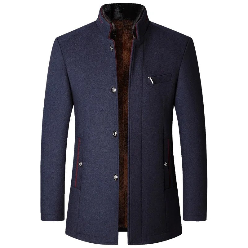 Ανδρικές μάλλινες καμπαρντίνες Cashmere Blazers Jackets Stand-up Collar Business Casual Suits Παλτό Ανδρικά χειμωνιάτικα μπουφάν και παλτό 4