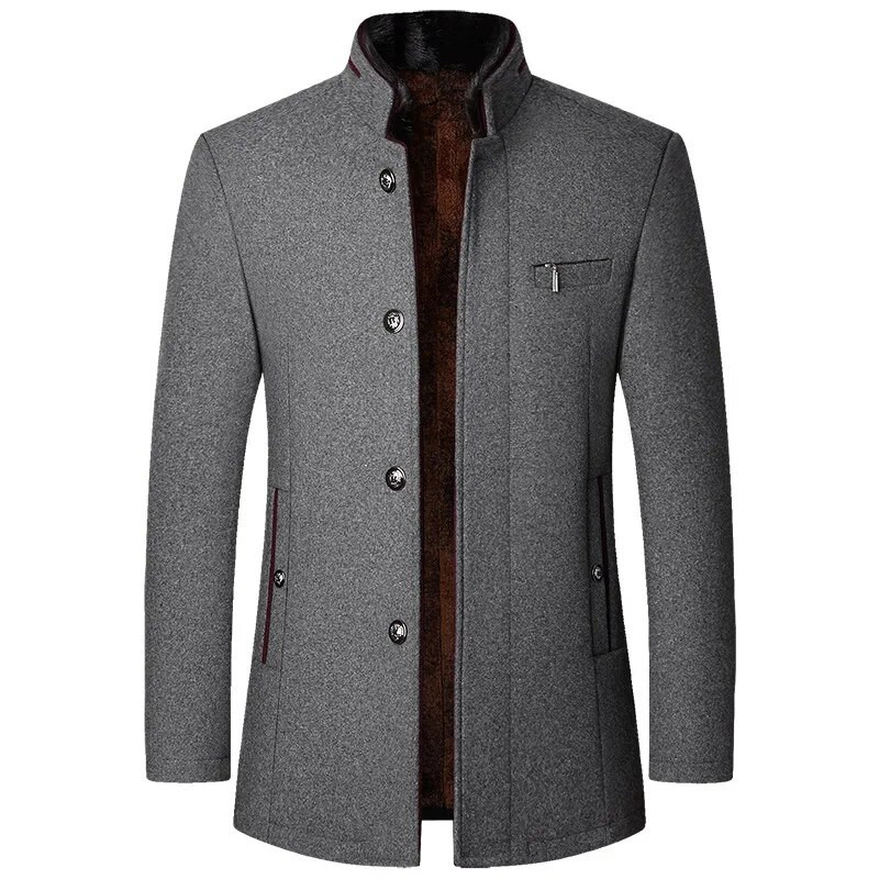 Ανδρικές μάλλινες καμπαρντίνες Cashmere Blazers Jackets Stand-up Collar Business Casual Suits Παλτό Ανδρικά χειμωνιάτικα μπουφάν και παλτό 4