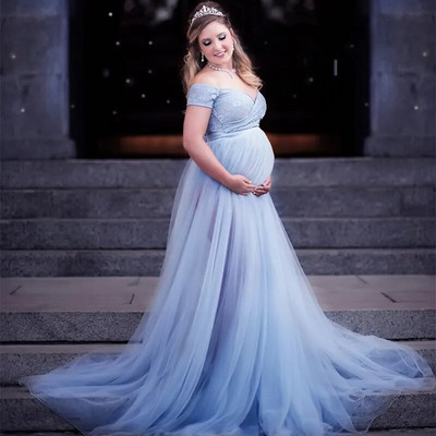 2020. Trudnička haljina od tila za fotografiranje Dugačka trudnička haljina od tila za fotografiranje Baby Shower haljine Fotografija za trudnice