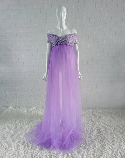 2020 m. tiulio suknelė nėščiosioms, skirta fotosesijai Nėštumo metu Ilga tiulio suknelė, skirta fotografuoti Kūdikių vakarienei skirtos suknelės nėščiosioms