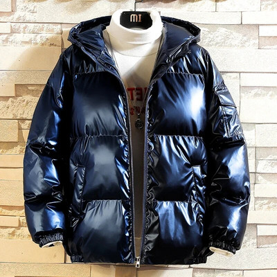 Šiltas paltas Vyriški tvirti šviesą atspindintys vyriški žieminiai striukės ir paltai Viršutiniai drabužiai Stori vyriški drabužiai Vėjo striukė Hiphopo gatvės apranga