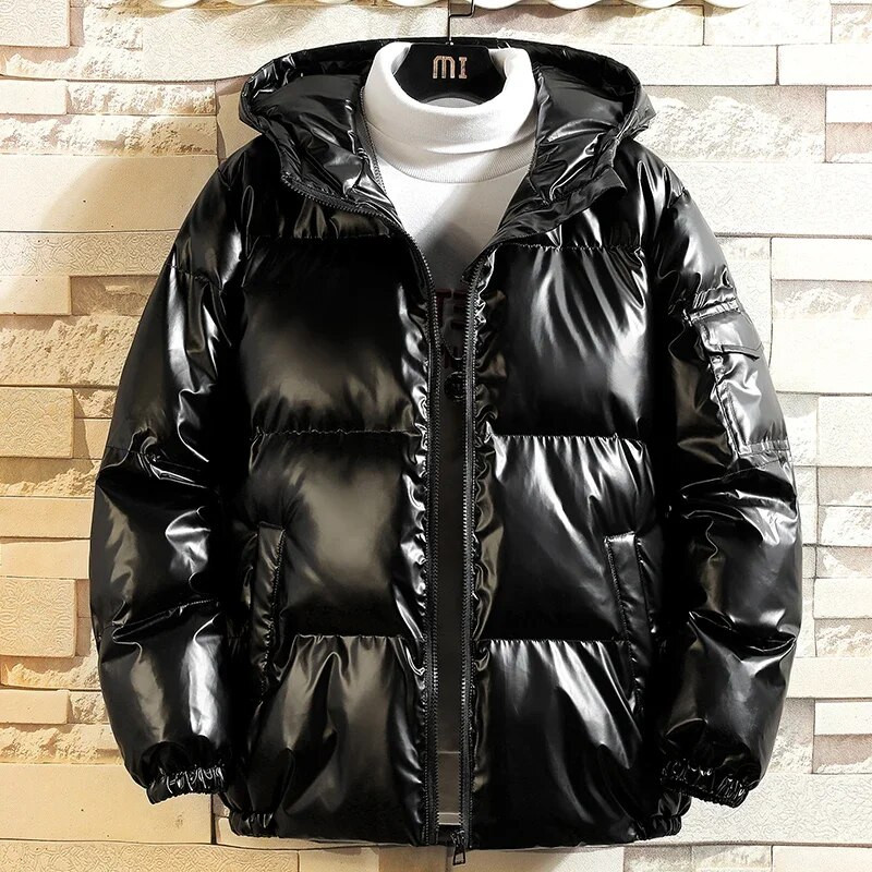 Šiltas paltas Vyriški tvirti šviesą atspindintys vyriški žieminiai striukės ir paltai Viršutiniai drabužiai Stori vyriški drabužiai Vėjo striukė Hiphopo gatvės apranga