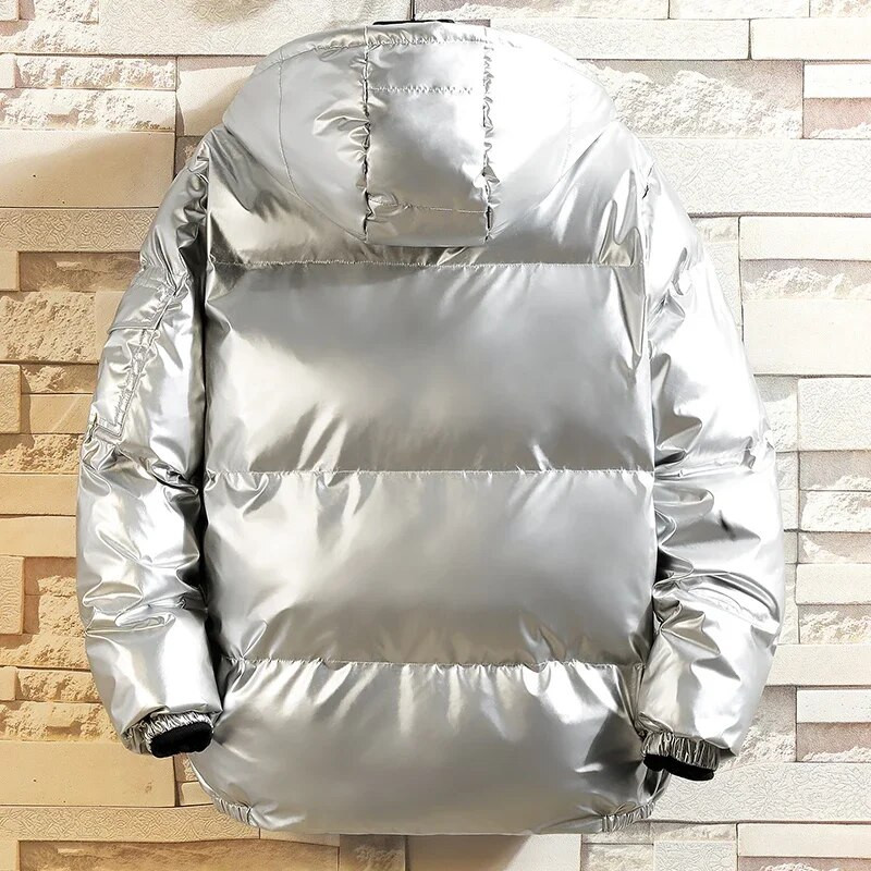 Šiltas paltas Vyriški tvirti šviesą atspindintys vyriški žieminiai striukės ir paltai Viršutiniai drabužiai Stori vyriški drabužiai Vėjo striukė Hiphopo gatvės apranga