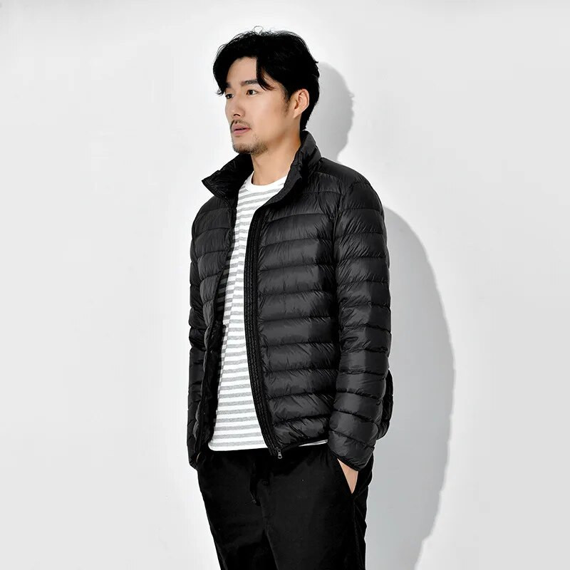 2023 m. naujiena vyriška itin lengva supakuojama pūkuota striukė (standartinė ir didelė bei aukšta) didelio dydžio 9XL 10XL 11XL