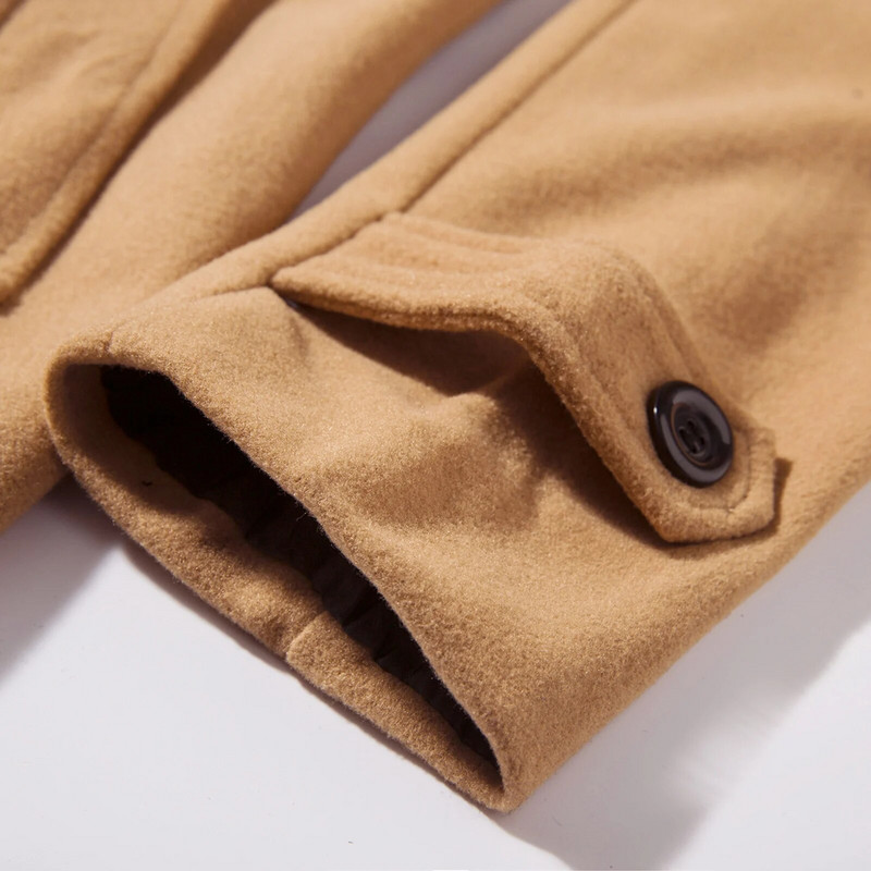 Διπλό παλτό καμπαρντίνα Ανδρικό αντιανεμικό μπουφάν Μακρύ ανδρικό μπουφάν Φθινοπωρινό Χειμερινό πανωφόρι μαντό homme пальто мужское