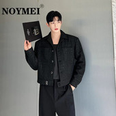 Ανδρικό κοντό σακάκι NOYMEI Temperament All-match Sqeuins φθινόπωρο Χειμώνας 2024 Νέο μοντέρνο κορεάτικο κοστούμι με μαύρο πέτο σακάκι WA2626