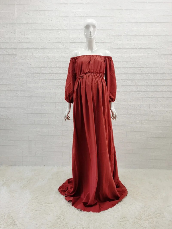 Boho Rust rasedate kleidid fotosessiooniks rasedale naisele puuvillane kleit Bohemian rasedate fotograafia kleit