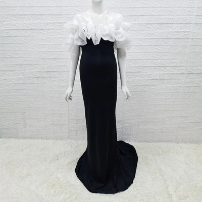 Bez pleciem tills grūtnieču fotosesijas gara kleita elastīga kleita zīdaiņiem Grūtniecības nāriņa šaura gara kleita