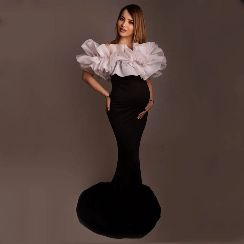 Bez pleciem tills grūtnieču fotosesijas gara kleita elastīga kleita zīdaiņiem Grūtniecības nāriņa šaura gara kleita