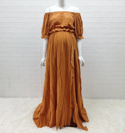 Puuvillane Boho rasedate fotosessiooni komplekt, pikk kleit 2-ühes rasedusfotograafia komplekt