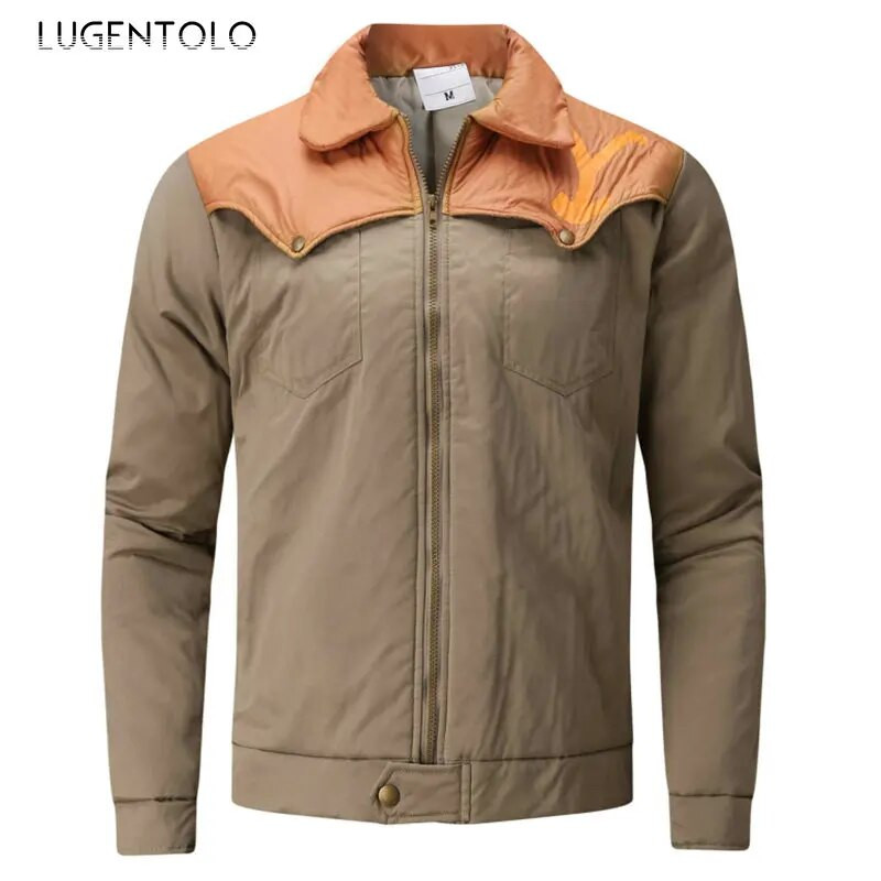 Vīriešu Parkas Ikdienas ziemas Īss Mētelis Jauns Rāvējslēdzējs Savienojums Garām Piedurknēm Biezs Silts Liels Izmērs Atloks Jakas Lugentolo