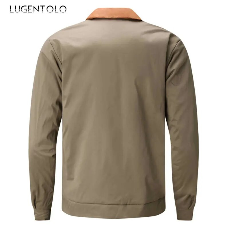 Vīriešu Parkas Ikdienas ziemas Īss Mētelis Jauns Rāvējslēdzējs Savienojums Garām Piedurknēm Biezs Silts Liels Izmērs Atloks Jakas Lugentolo