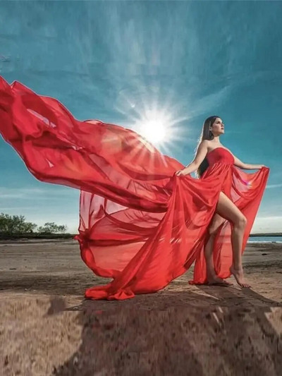 Šifoonist pitsist rasedate kleidid fotosessiooniks Seksikas lõhestatud eesmine rasedatele Naistele Mõnus raseduskleit fotograafia rekvisiidid Maxi kleit