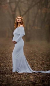 SexeMara 2023 Nėščiųjų suknelės Nėščiųjų fotografijos rekvizitai Didelio dydžio suknelės Elegantiška puošni nėštumo fotosesijos moterų ilga suknelė