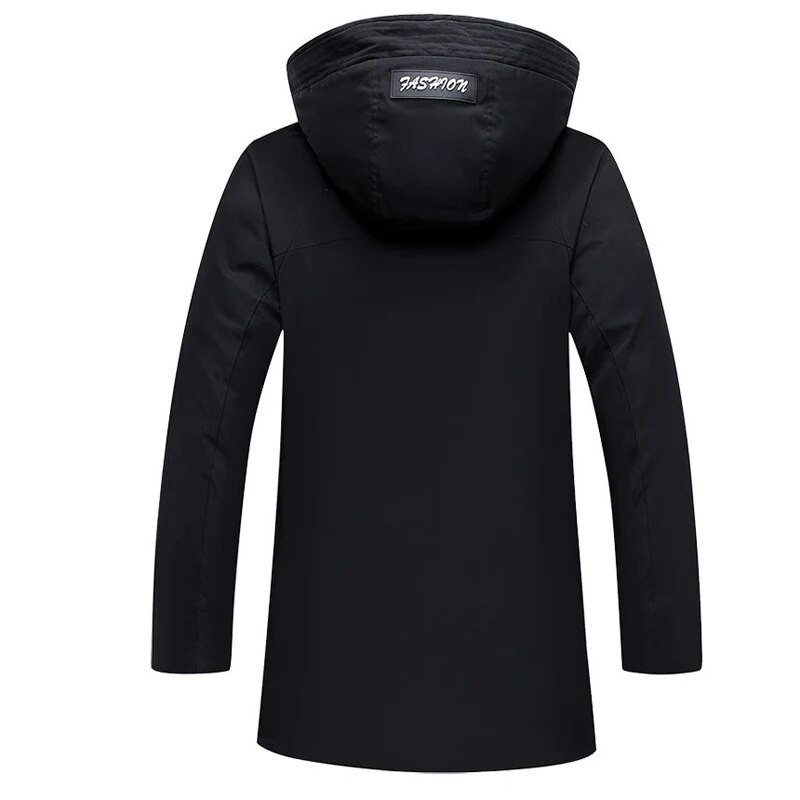 Ανδρικό κρύο παλτό για χειμωνιάτικο ζεστό λευκό πάπια με κουκούλα Ανδρικά μπουφάν μεσαίου μήκους με κουκούλα Parka Winter Man