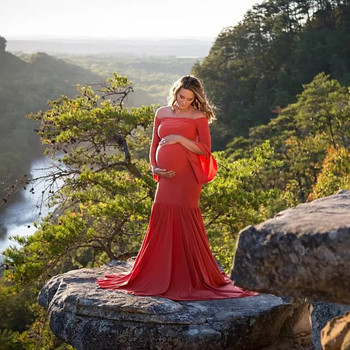 Нов стил реквизит за снимки за бременни макси рокля за бременни Памучна рокля за бременни Ефектна рокля за бременни за бременни за снимки