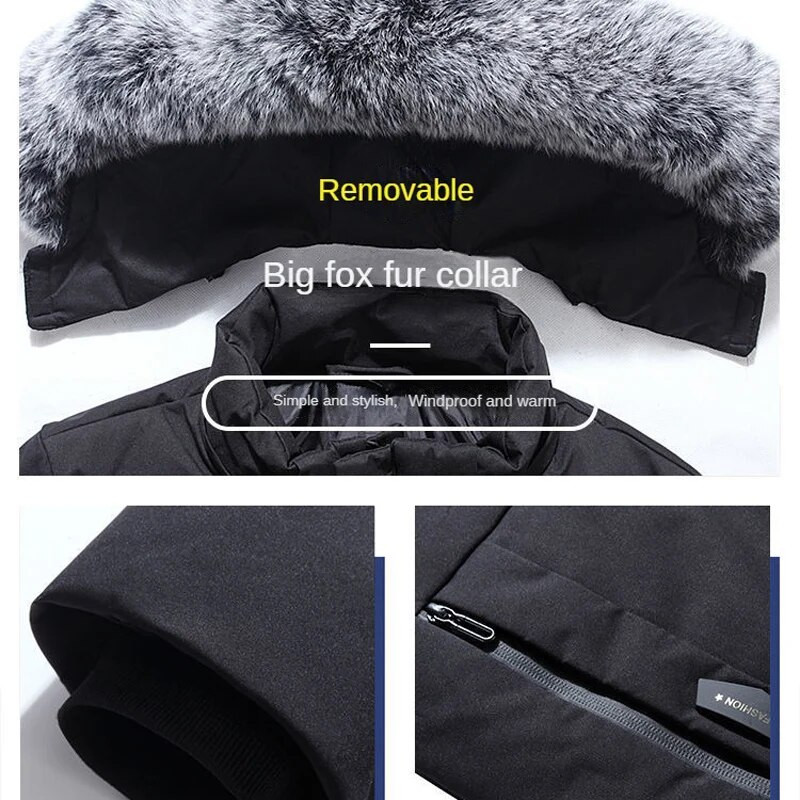 Ανδρικά παλτό White Duck Down Χειμερινά μπουφάν για άνδρες 2023 Incrassation Heated Down Coat Ανδρικά Μάρκα Parker Ανδρικά ρούχα Montclair