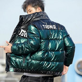 Χειμερινά ανδρικά φωτεινά δερμάτινα θερμικά βαμβακερά ρούχα μοντέρνα μάρκα αναψυχής σπουδαστές μοντέρνα και παχύρρευστα βαμβακερά παλτό νεανικά wi