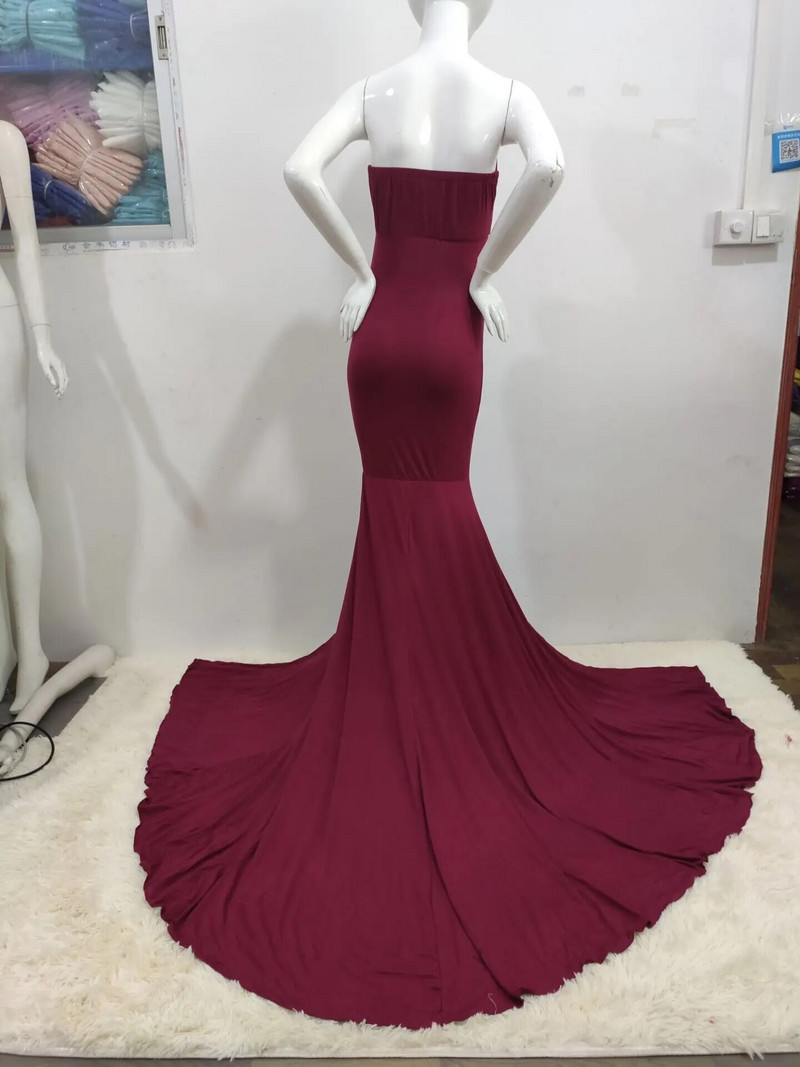 grūtnieču kleita vasaras nost no pleciem Vakara kleitas Grūtnieču kleitas fotosesijai Seksīga, gara, gara, gara halāts De Soiree