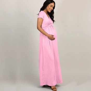 Καλοκαιρινό κομψό φόρεμα εγκυμοσύνης Φόρεμα μακράς εγκυμοσύνης σκοποβολή Φορέματα ντους μωρών για ρούχα φωτογραφίας εγκύου