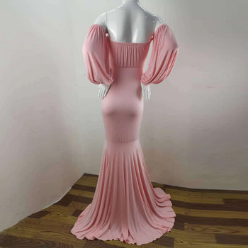 Γυναικείο φόρεμα εγκυμοσύνης για τη φωτογράφιση Καλοκαιρινό μακρύ μανίκι Ρούχα εγκυμοσύνης