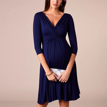 2023 Дрехи за бременни Рокли за бременни жени Секси рокли с V-образно деколте Облекло за бременни и кърмачки за фотосесия