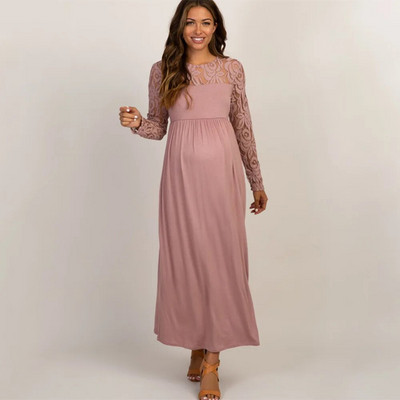 Φόρεμα εγκυμοσύνης Καλοκαιρινό Φόρεμα εγκύων Γυναικείο Φόρεμα εγκυμοσύνης Μακρυμάνικο Δαντέλα Φόρεμα εγκυμοσύνης Ρούχα για ρουλεμάν εγκυμοσύνης