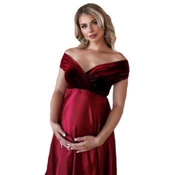 Копринени секси рокли за фотосесия за бременни Дълги бебешки парти вечерни бременни макси рокли Подпори за снимки за бременни жени
