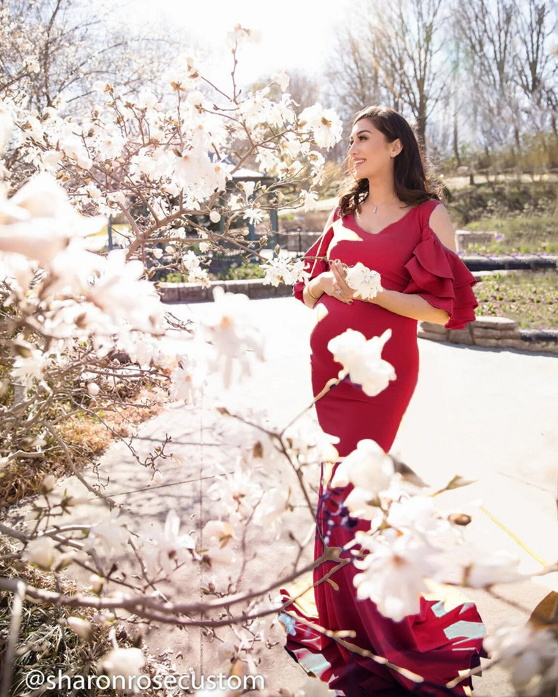 2023. gada vasaras ballīšu kleitas ar masīvu caurulīti ar volāniem piedurknēm grūtniecēm Kleita grūtniecēm, gara kleita, izlaiduma vakarkleita