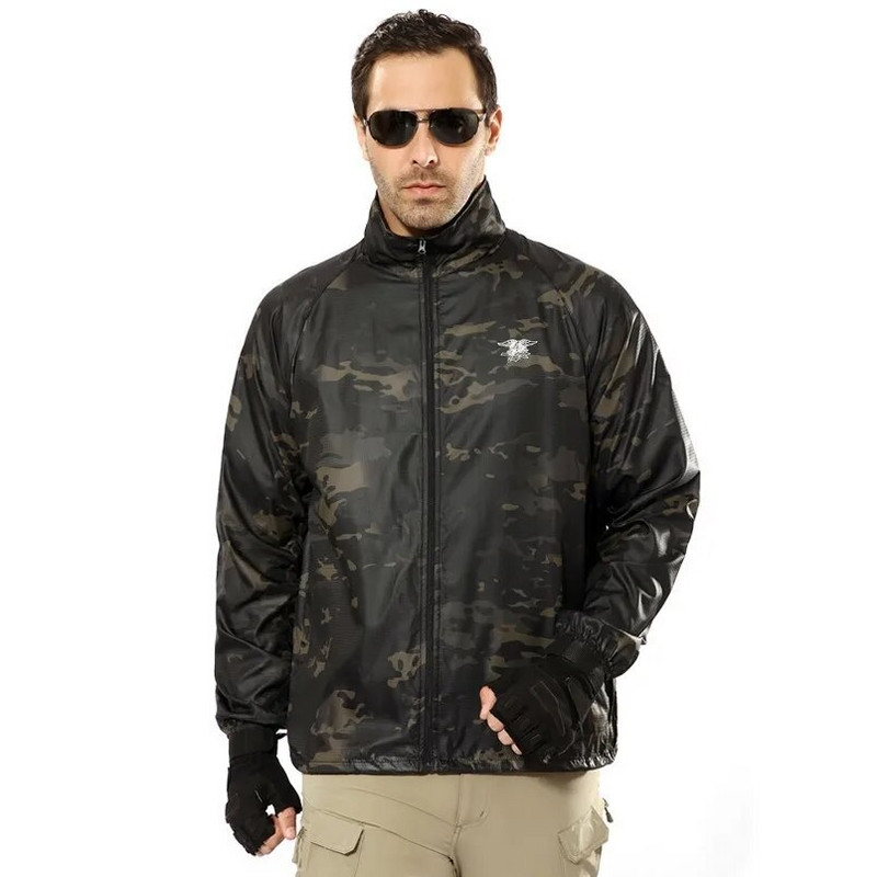 Ελαφρύ μπουφάν παραλλαγής ανδρικού στρατού Navy Seal Στρατιωτικό τακτικό αδιάβροχο αδιάβροχο αντιανεμικό δερμάτινο μπουφάν