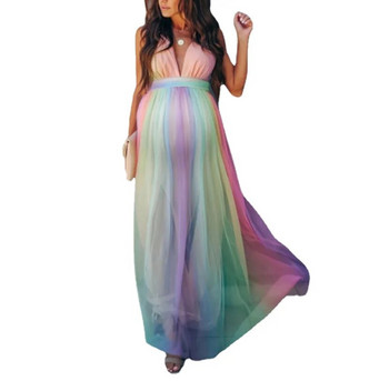 Нова лятна дантелена рокля за бременни Дамска рокля за бременни жени Реквизит за фотография Костюм Бременна дантелена дълга макси рокля