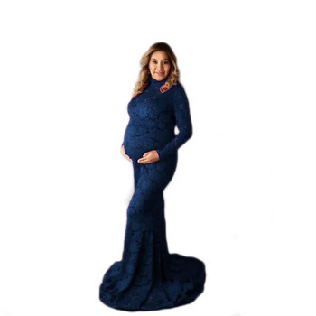 Рокля за бременни Реквизит за снимки за бременни Бяла дантелена секси макси рокля Елегантна дамска дантелена рокля за бременни за фотосесия за бременни