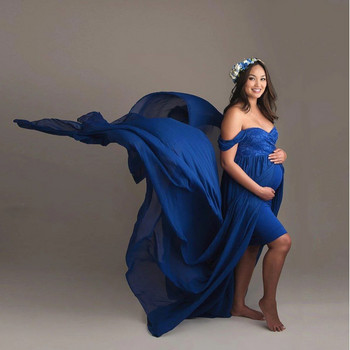 Σέξι φορέματα εγκυμοσύνης για φωτογράφιση σιφόν φόρεμα εγκυμοσύνης Φωτογραφία στήριγμα Maxi φορέματα για έγκυες γυναίκες