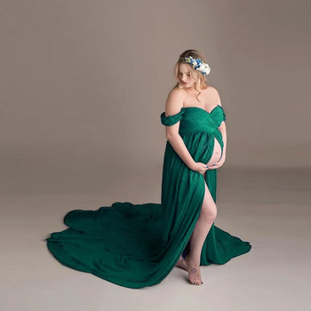 Σέξι φορέματα εγκυμοσύνης για φωτογράφιση σιφόν φόρεμα εγκυμοσύνης Φωτογραφία στήριγμα Maxi φορέματα για έγκυες γυναίκες