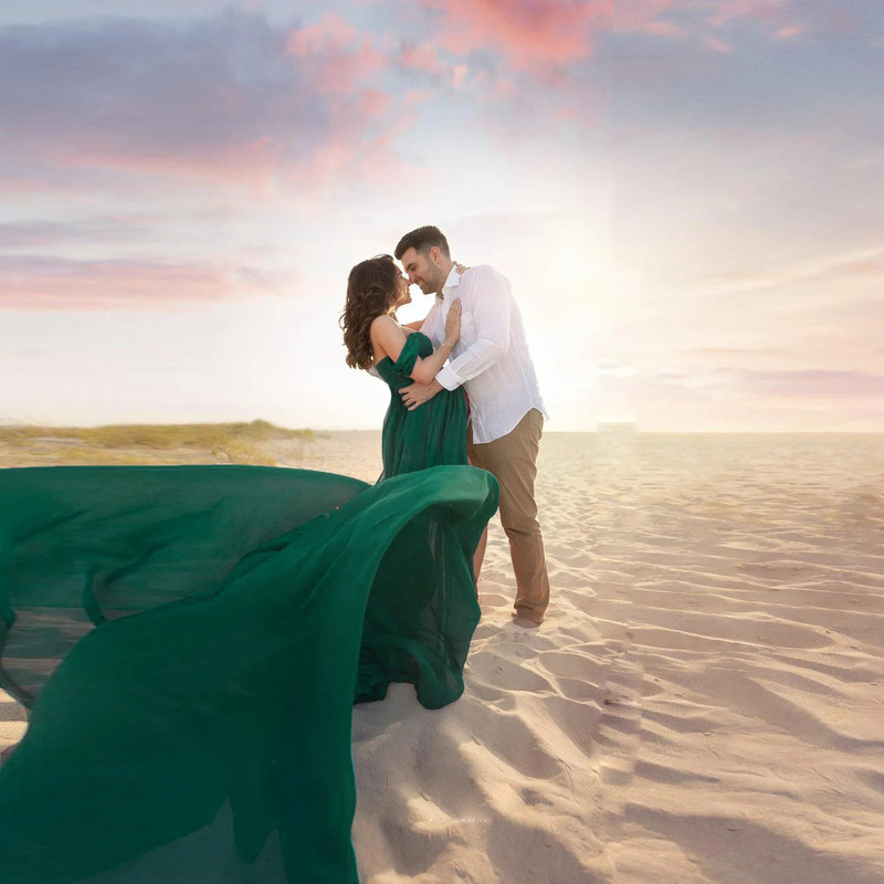 Seksualios nėščiųjų suknelės fotosesijai Šifoninė nėštumo suknelė Fotografija Prop Maxi suknelės nėščioms moterims Drabužiai