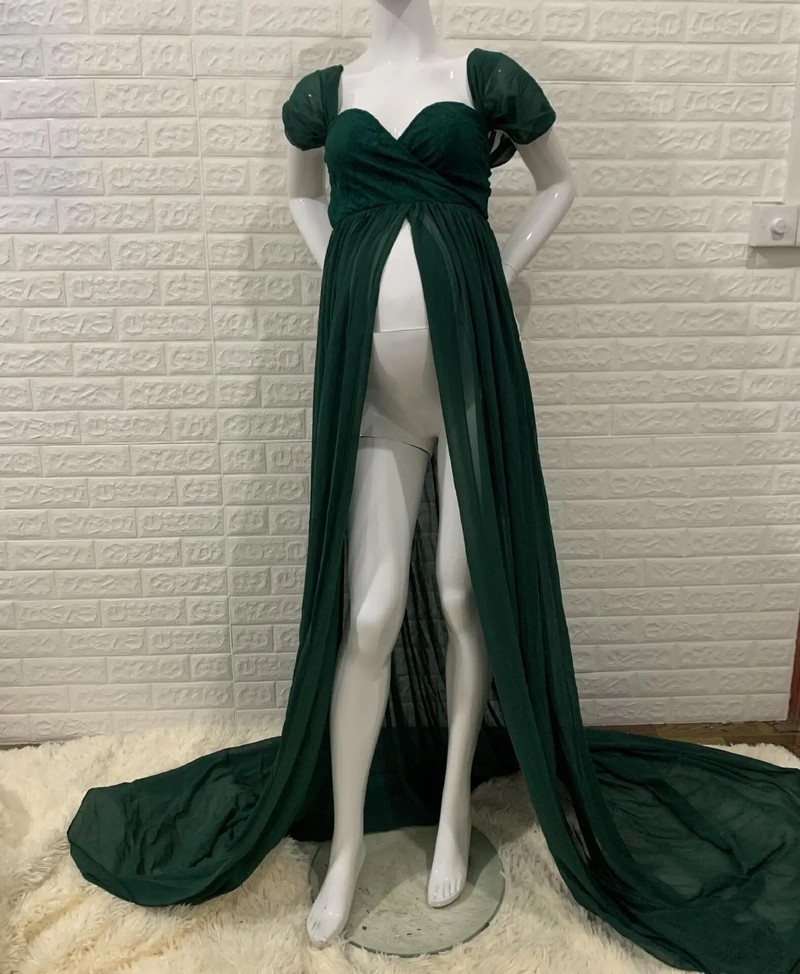 Seksualios nėščiųjų suknelės fotosesijai Šifoninė nėštumo suknelė Fotografija Prop Maxi suknelės nėščioms moterims Drabužiai