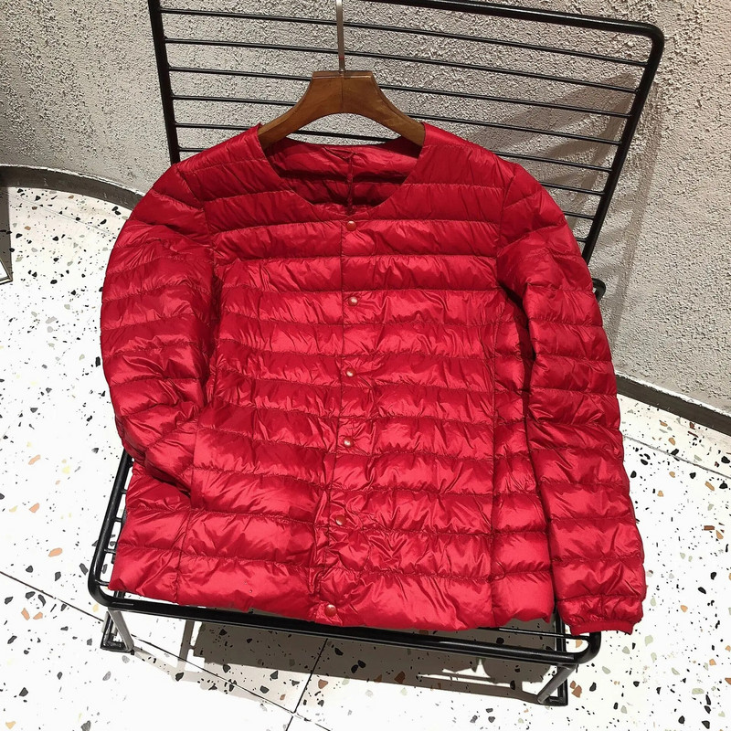 Vīriešu siltā dūnu jaka ar oderi 2023. gada jauna rudens un ziemas 90% balto pīļu dūnu viegla salokāma jaka vīriešiem no O veida līdz V veida kakla izgriezumam