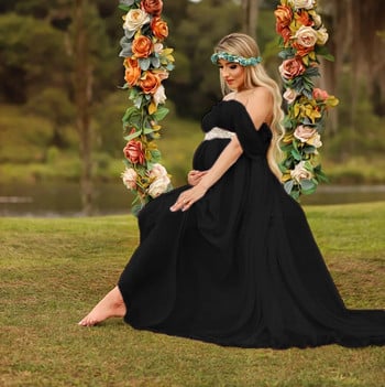 Рокля за бременни 2023 Дрехи за бременни жени Бременни жени Елегантни Vestidos Дантелени парти Официална вечерна рокля Pregnancy