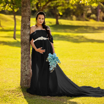 Φόρεμα εγκυμοσύνης 2023 Ρούχα εγκυμοσύνης Γυναίκα Κομψό Vestidos Lace Party Επίσημο βραδινό φόρεμα Pragnancy