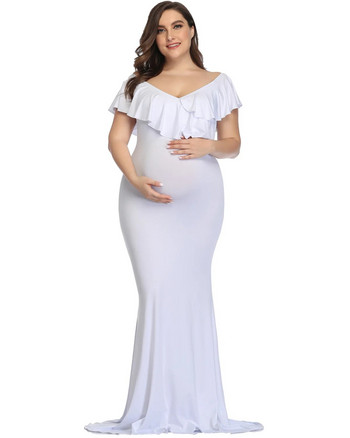 Νέα φορέματα εγκυμοσύνης Photography εγκυμοσύνης στηρίγματα φόρεμα σε μεγάλο μέγεθος Κομψό, φανταχτερό βαμβακερό φόρεμα εγκυμοσύνης, γυναικείο μακρύ φόρεμα