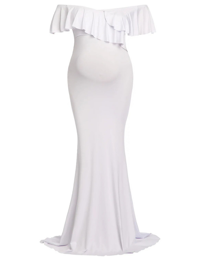 Νέα φορέματα εγκυμοσύνης Photography εγκυμοσύνης στηρίγματα φόρεμα σε μεγάλο μέγεθος Κομψό, φανταχτερό βαμβακερό φόρεμα εγκυμοσύνης, γυναικείο μακρύ φόρεμα