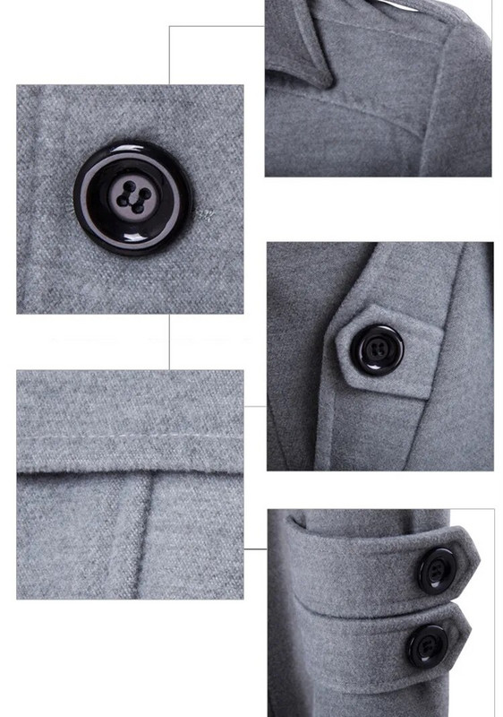 Drop shipping Vīriešu britu stila mētelis vīriešu garais mētelis vīriešu garais mētelis vīriešu apģērbs klasisks divrindu mētelis