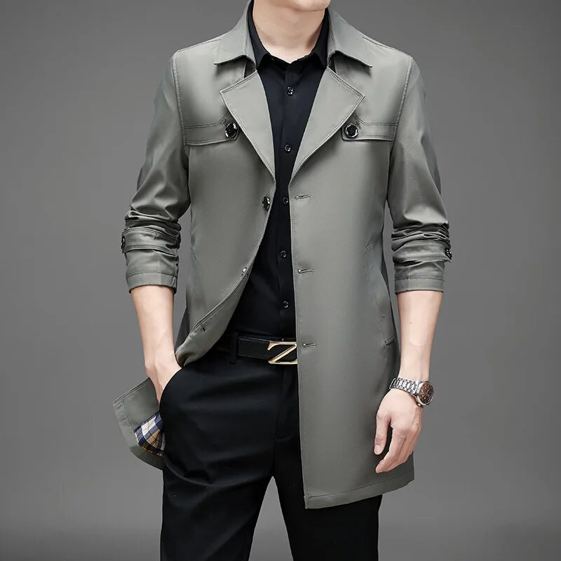 Μεγάλο μέγεθος 5XL 6XL 8XL Ανδρικό μακρύ παλτό 2023 Άνοιξη φθινοπώρου Νέο ανδρικό κοστούμι γιακά σχεδιαστής Business Casual Brand Trench