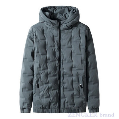 Talvine uus stiil noorte meeste pluss suuruses moodne vabaaja kapuutsiga mantel kerge sulejope must soe puffjakk 8XL 7XL