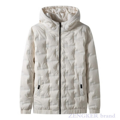 Talvine uus stiil noorte meeste pluss suuruses moodne vabaaja kapuutsiga mantel kerge sulejope must soe puffjakk 8XL 7XL