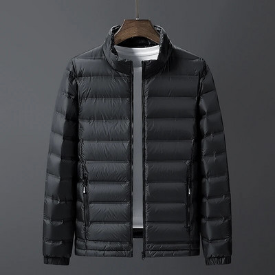 5XL 6XL 7XL 8XL Liela izmēra vīriešu viegla dūnu jaka rudens/ziemas pilnīgi jauna jauniešu ikdienas statīvs apkakle Balts pīļu dūnu mētelis